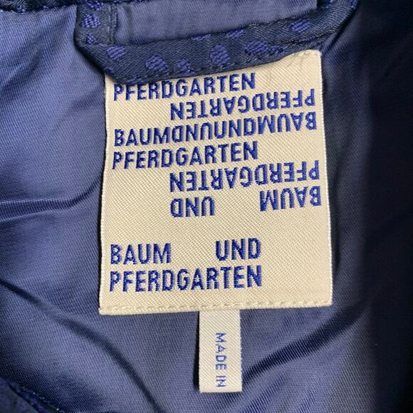 BAUM UND PFERDGARTEN Size M Navy Blue Jacquard Floral One Pocket Shirt Jacket - Picture 5 of 7